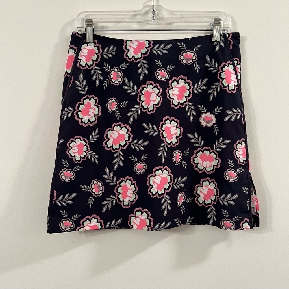 Women’s Golftini navy blue and pink floral athletic golf skort size 0L
